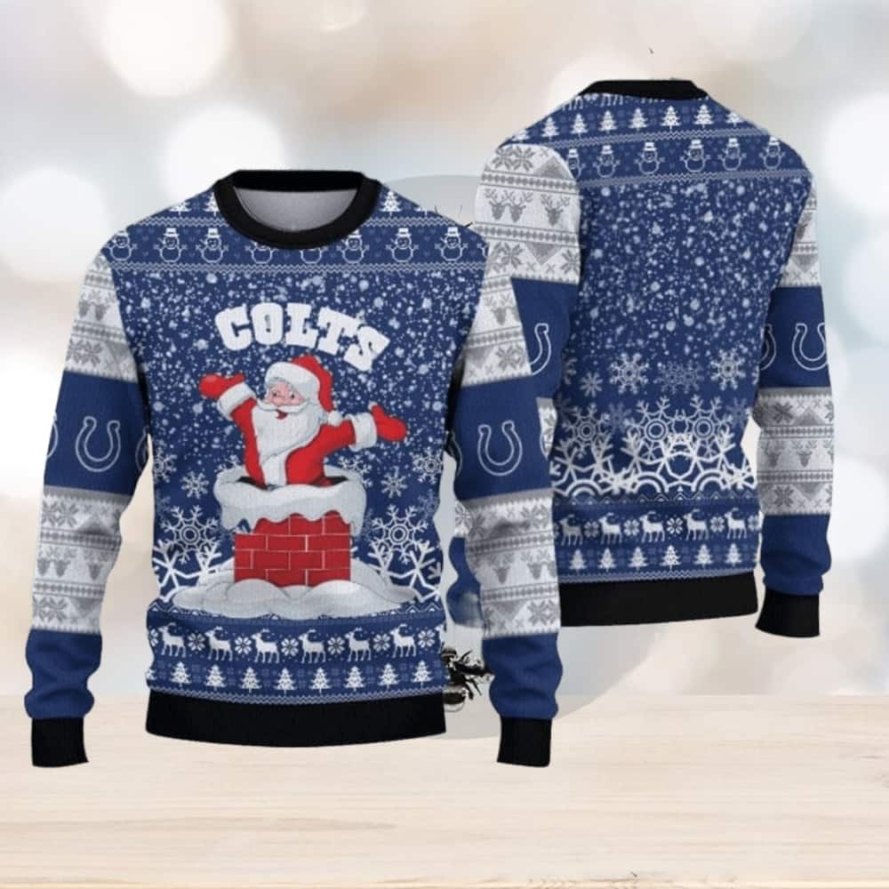 Santa NFL Indianapolis Colts Ugly Christmas Sweater Santa NFL Indianapolis Colts Ugly Christmas Sweater