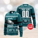 Green NFL Philadelphia Eagles Ugly Christmas Sweater Custom Name Number Green NFL Philadelphia Eagles Ugly Christmas Sweater Custom Name Number