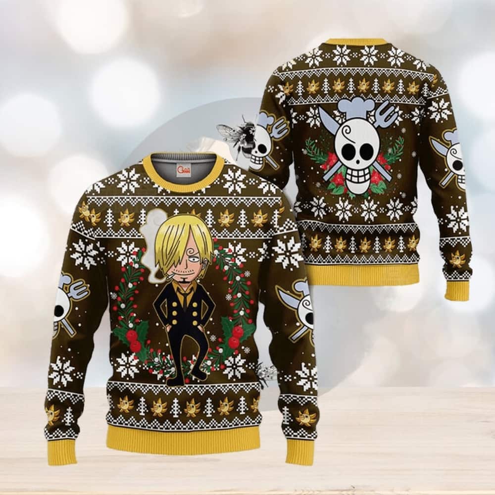One Piece Sanji Ugly Christmas Sweater Xmas Pattern One Piece Sanji Ugly Christmas Sweater Xmas Pattern