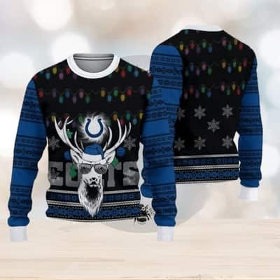 Funny Deer NFL Indianapolis Colts Ugly Christmas Sweater