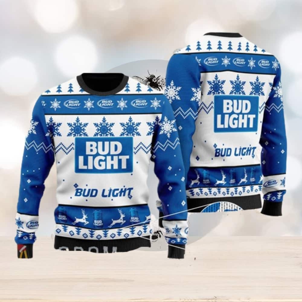 Bud Light Beer Ugly Christmas Sweater Xmas Gift