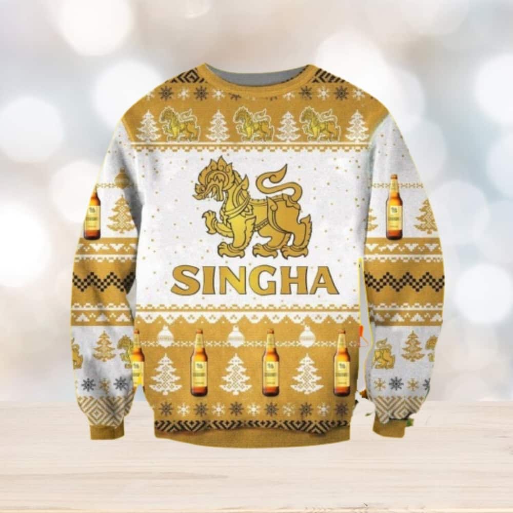 Singha Lager Beer Ugly Christmas Sweater
