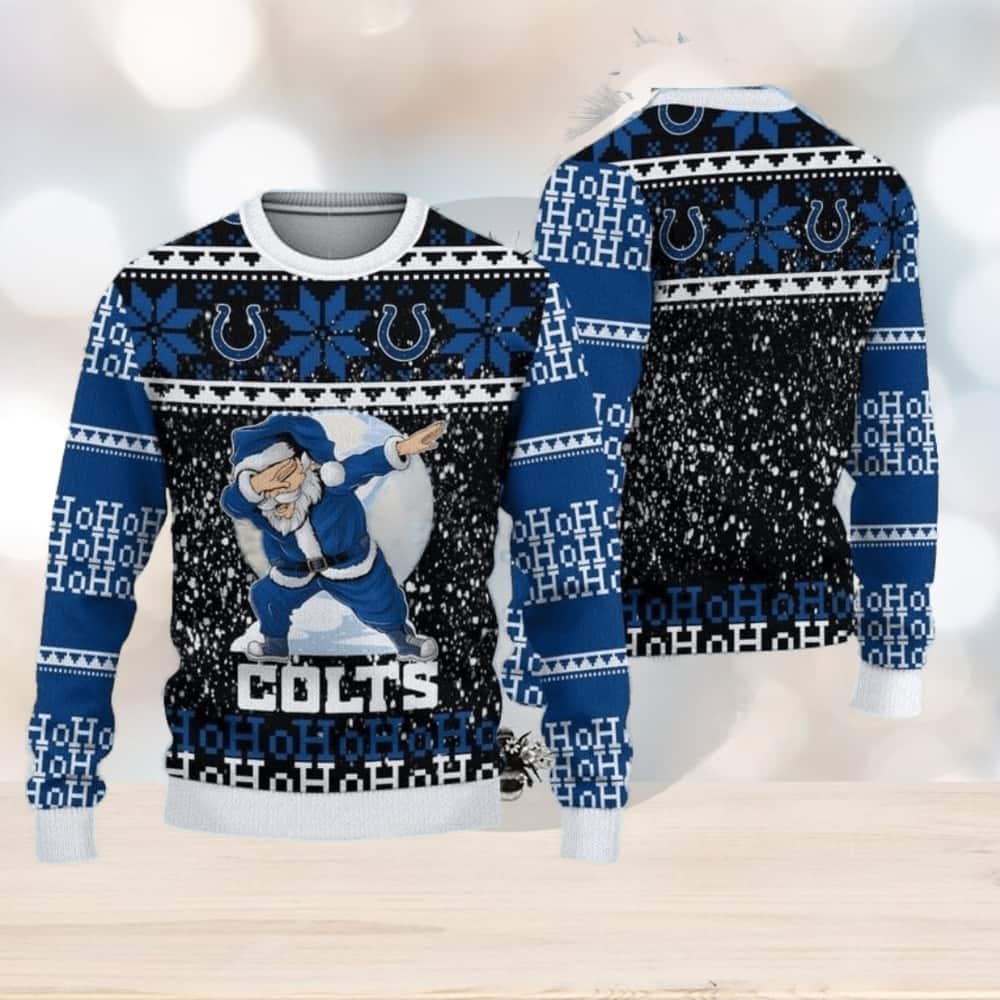 NFL Indianapolis Colts Ugly Christmas Sweater Dabbing Santa NFL Indianapolis Colts Ugly Christmas Sweater Dabbing Santa