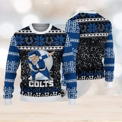 NFL Indianapolis Colts Ugly Christmas Sweater Dabbing Santa