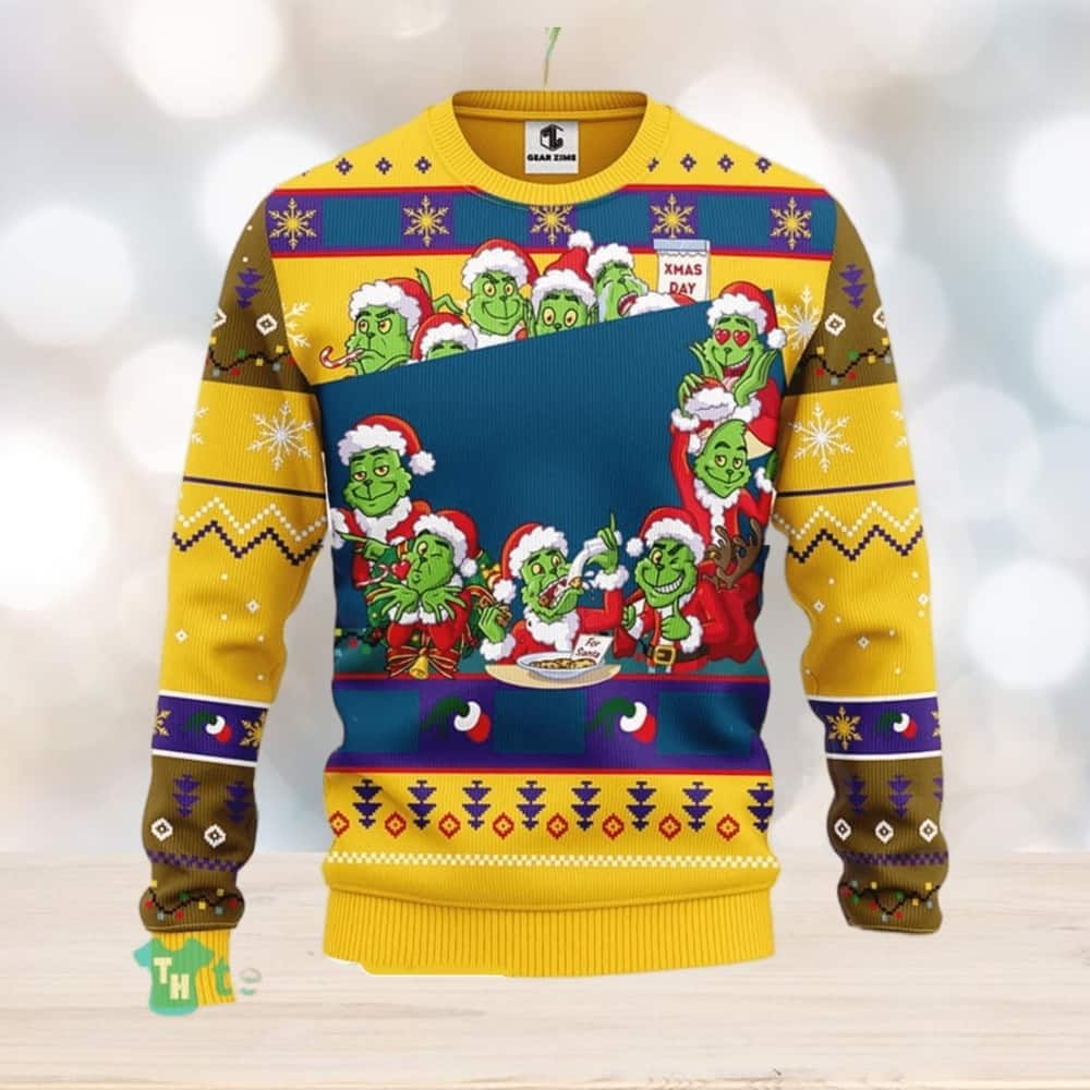 Yellow Cute Grinch NFL Miami Dolphins Ugly Christmas Sweater Yellow Cute Grinch NFL Miami Dolphins Ugly Christmas Sweater