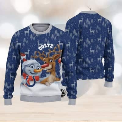 NFL Indianapolis Colts Ugly Christmas Sweater Snowman Reindeer