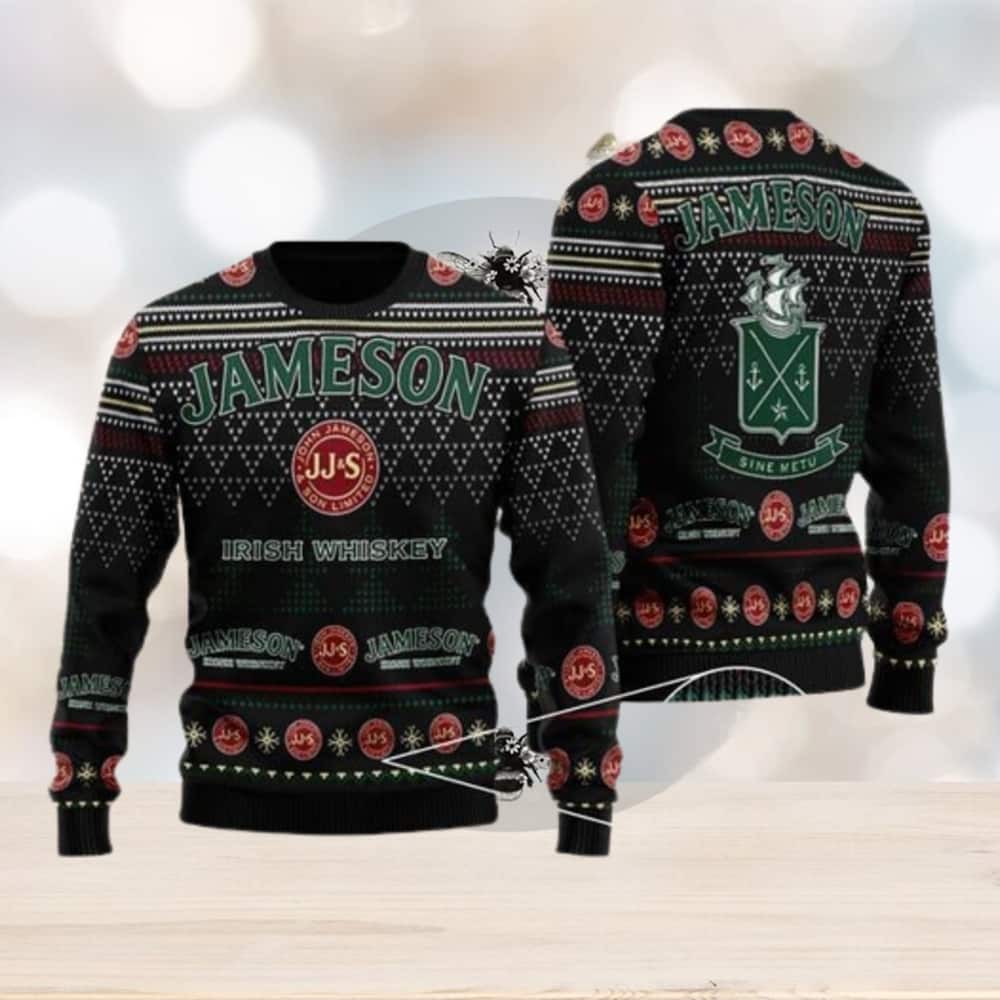 Black Jameson Ugly Christmas Sweater Winter Gift