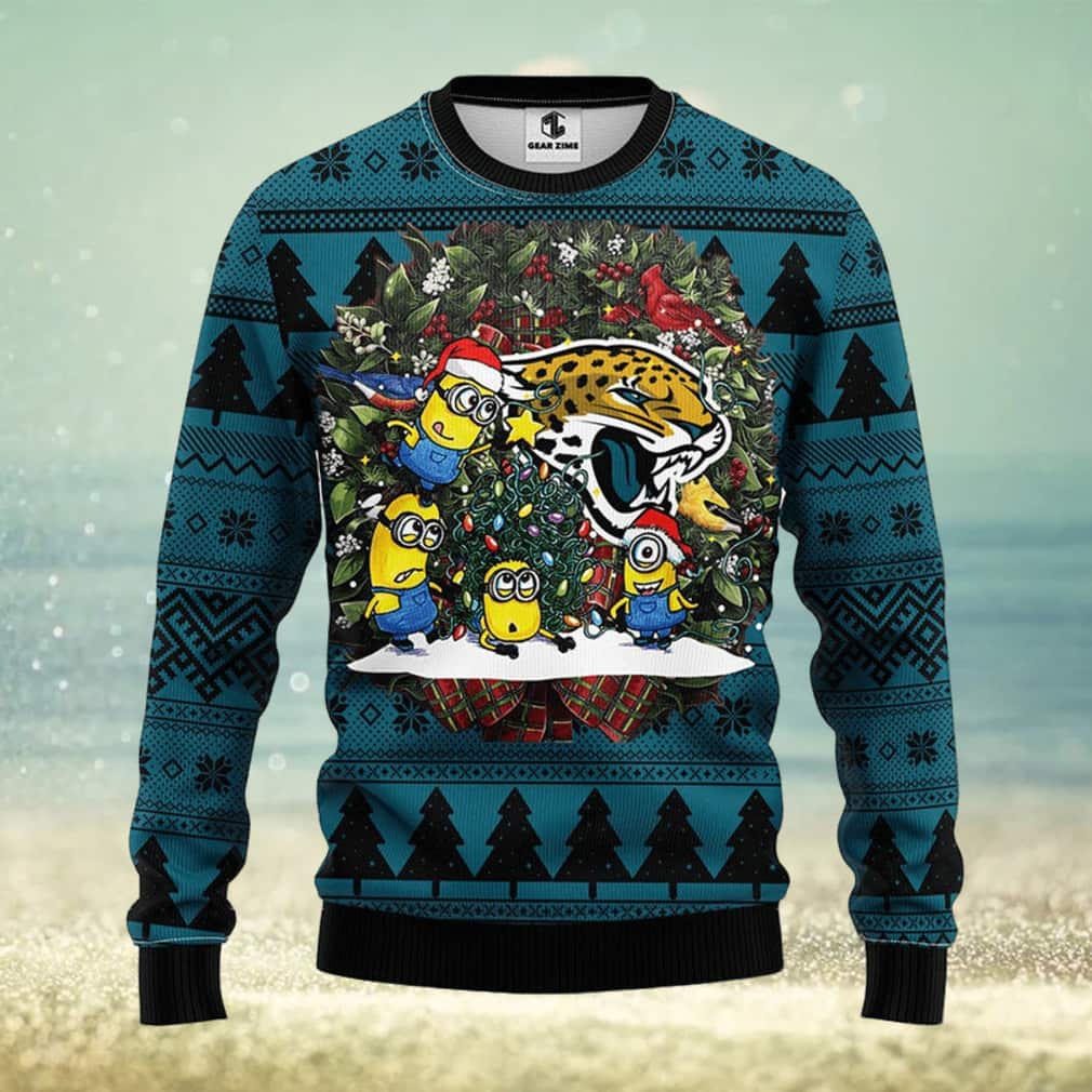 Minion NFL Jacksonville Jaguars Ugly Christmas Sweater Minion NFL Jacksonville Jaguars Ugly Christmas Sweater