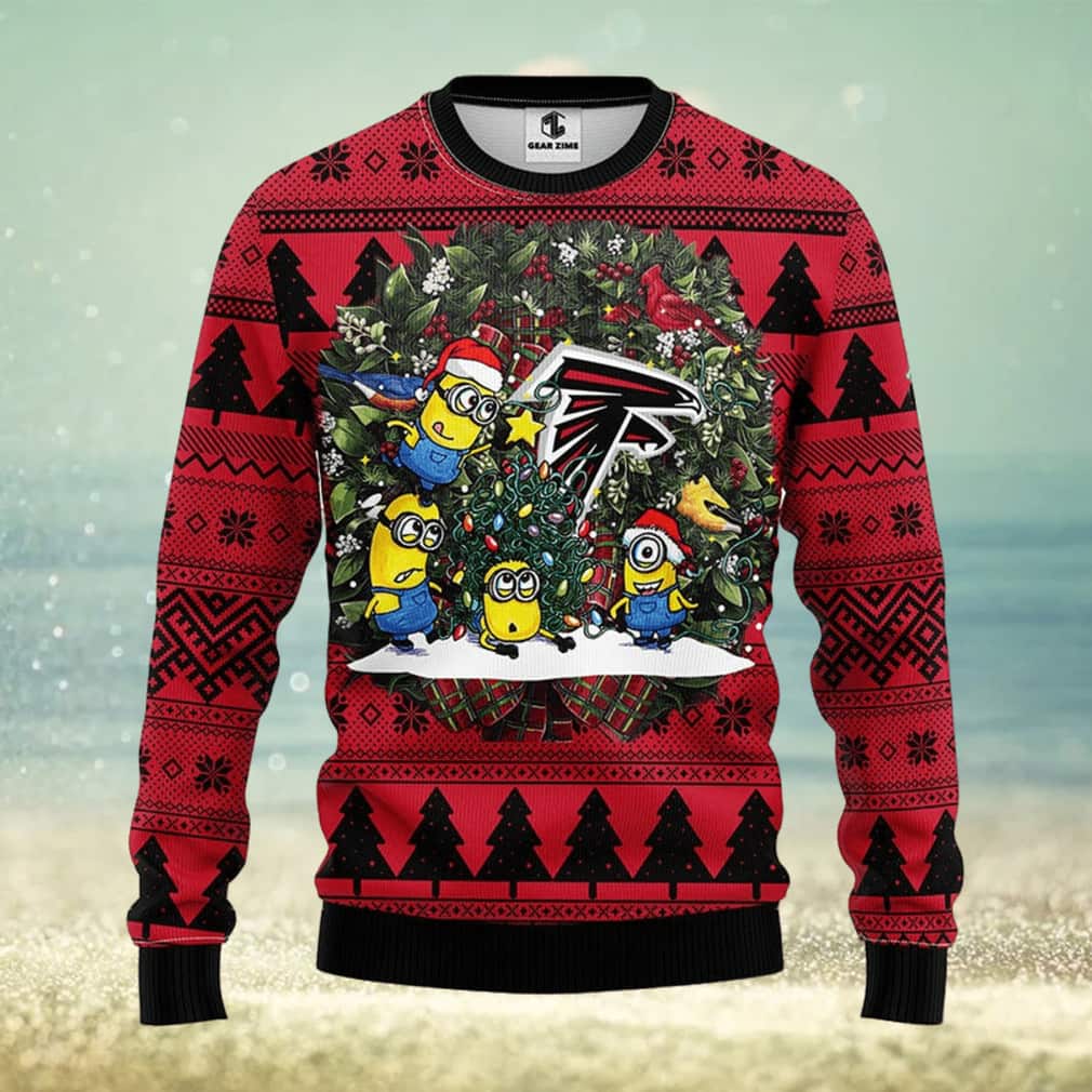 Minion NFL Atlanta Falcons Ugly Christmas Sweater Minion NFL Atlanta Falcons Ugly Christmas Sweater