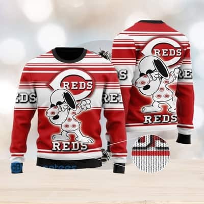 Snoopy MLB Cincinnati Reds Ugly Christmas Sweater