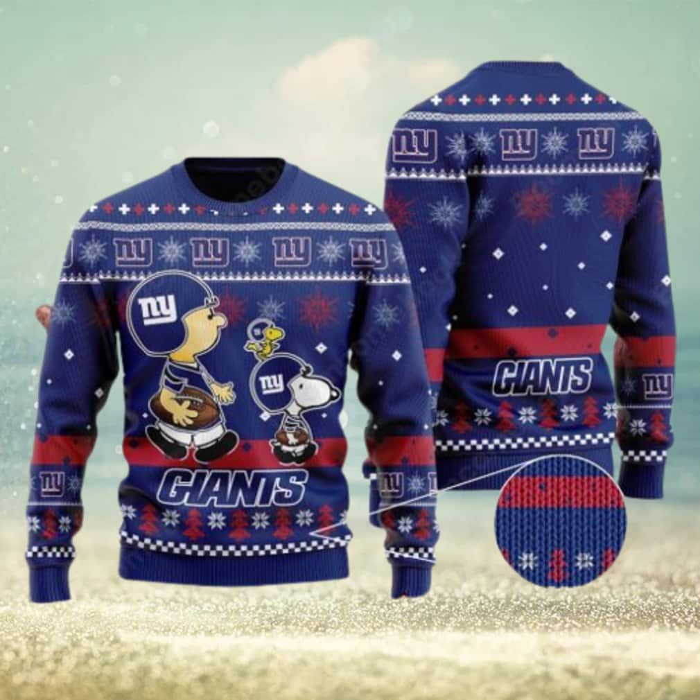 NFL New York Giants Ugly Christmas Sweater Peanuts Snoopy NFL New York Giants Ugly Christmas Sweater Peanuts Snoopy