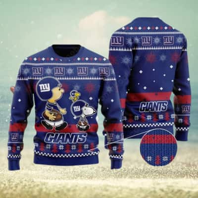 NFL New York Giants Ugly Christmas Sweater Peanuts Snoopy