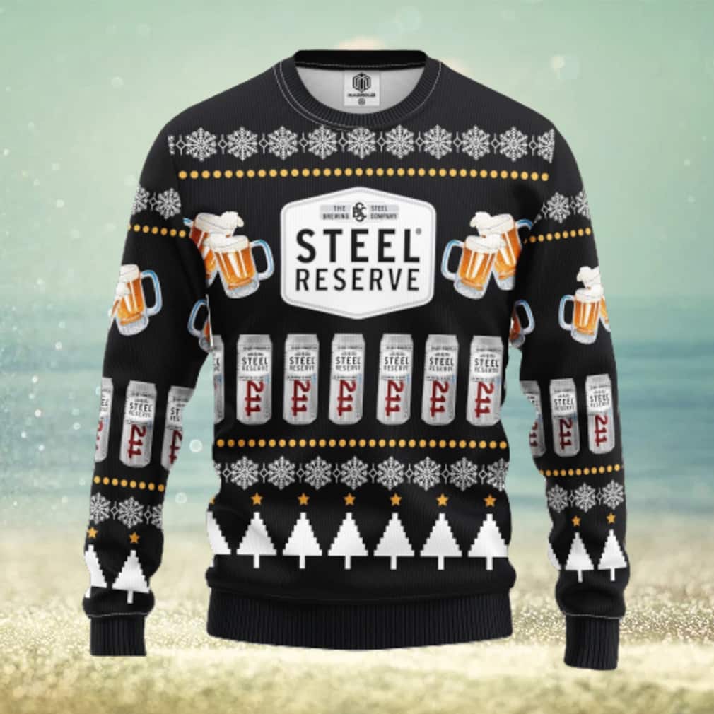Black Steel Reserve Beer Ugly Christmas Sweater Black Steel Reserve Beer Ugly Christmas Sweater