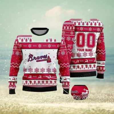 MLB Atlanta Braves Ugly Christmas Sweater Custom Name Number