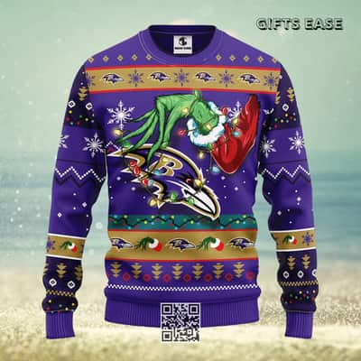 Grinch NFL Baltimore Ravens Ugly Christmas Sweater