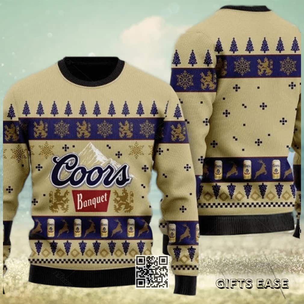 Vintage Coors Banquet Beer Ugly Christmas Sweater
