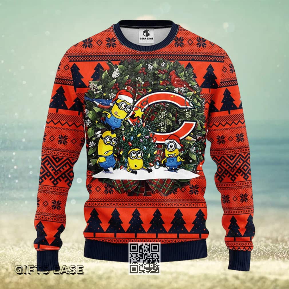 Cute Minion NFL Chicago Bears Ugly Christmas Sweater Cute Minion NFL Chicago Bears Ugly Christmas Sweater