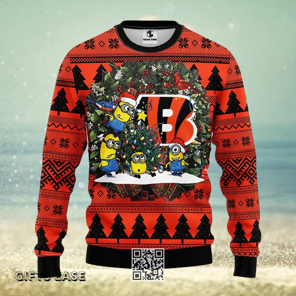 Cute Minion NFL Cincinnati Bengals Ugly Christmas Sweater Cute Minion NFL Cincinnati Bengals Ugly Christmas Sweater
