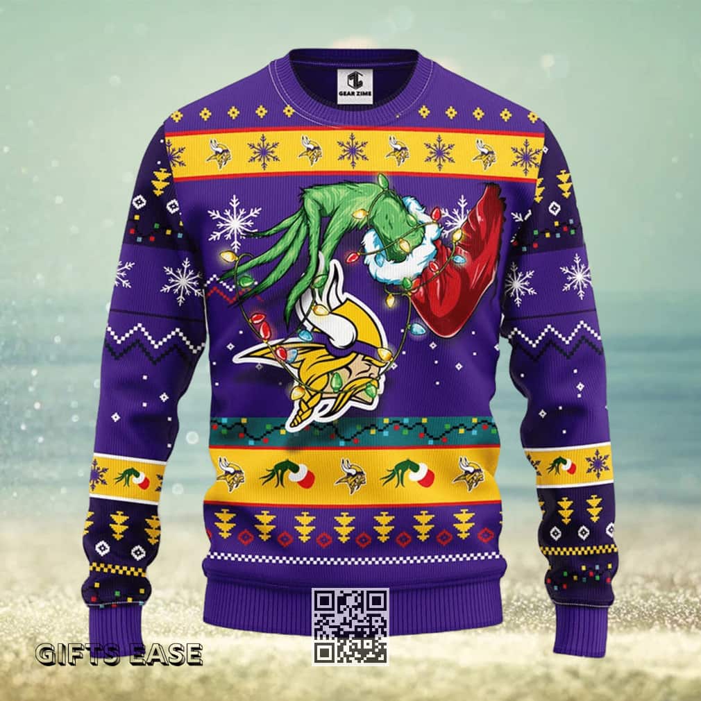 Purple Grinch NFL Minnesota Vikings Ugly Christmas Sweater Purple Grinch NFL Minnesota Vikings Ugly Christmas Sweater