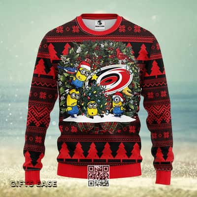 Cute Minion NHL Carolina Hurricanes Ugly Christmas Sweater