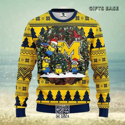 Cute Minion NCAA Michigan Wolverines Ugly Christmas Sweater