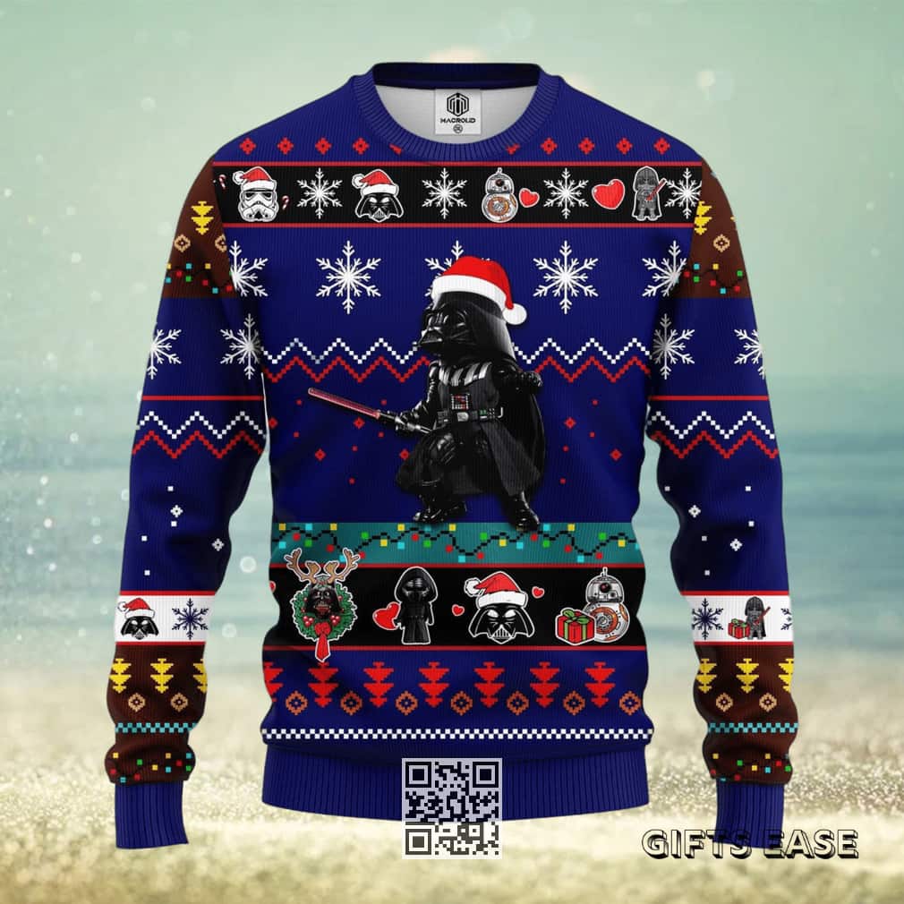 Blue Darth Vader Star Wars Ugly Christmas Sweater Blue Darth Vader Star Wars Ugly Christmas Sweater