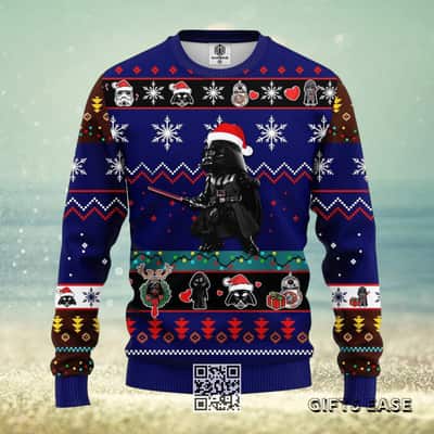 Blue Darth Vader Star Wars Ugly Christmas Sweater