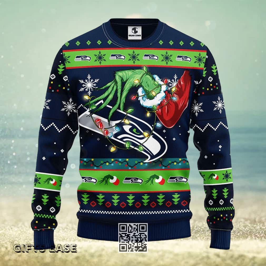 Funny Grinch NFL Seattle Seahawks Ugly Christmas Sweater Funny Grinch NFL Seattle Seahawks Ugly Christmas Sweater