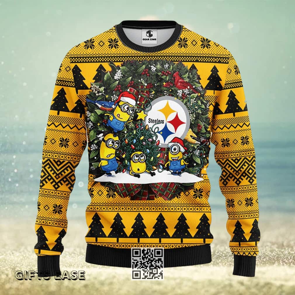 Cute Minion NFL Pittsburgh Steelers Ugly Christmas Sweater Cute Minion NFL Pittsburgh Steelers Ugly Christmas Sweater