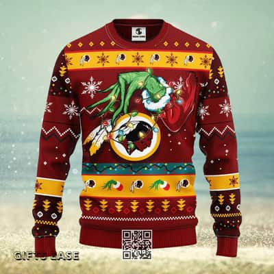Red Grinch NFL Washington Redskins Ugly Christmas Sweater