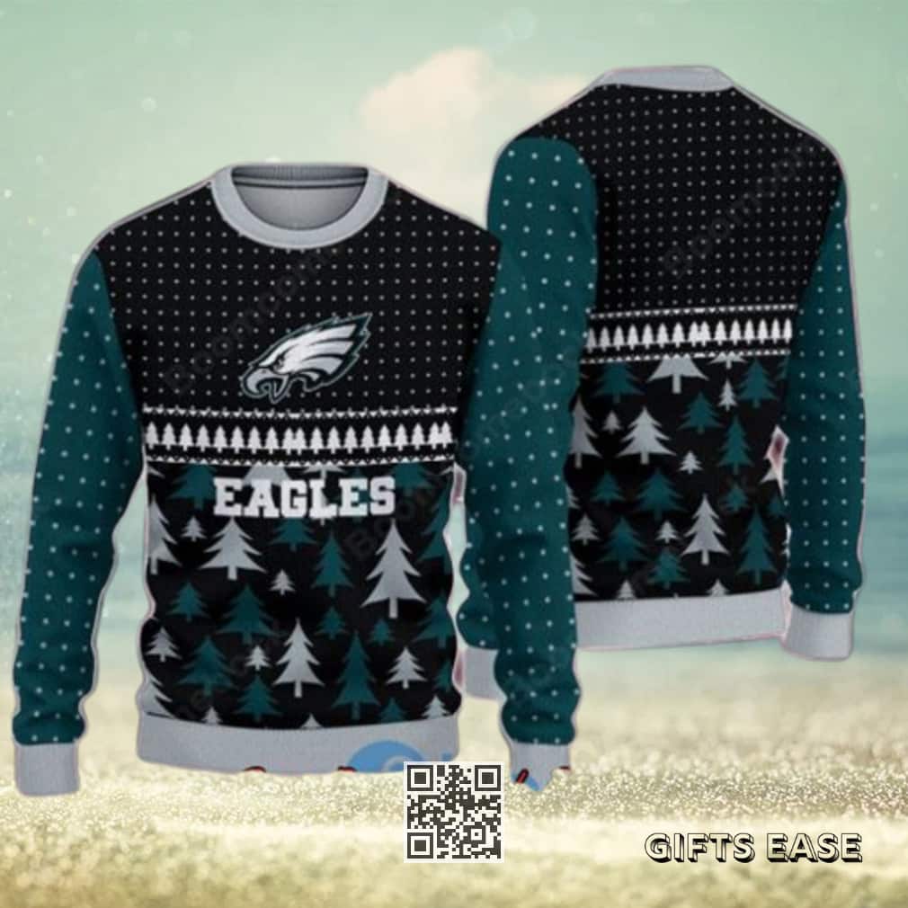 NFL Philadelphia Eagles Ugly Christmas Sweater Pine Trees NFL Philadelphia Eagles Ugly Christmas Sweater Pine Trees