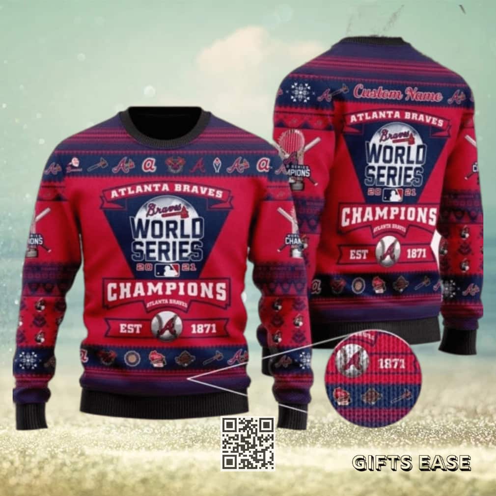 MLB Atlanta Braves Ugly Christmas Sweater Custom Name MLB Atlanta Braves Ugly Christmas Sweater Custom Name
