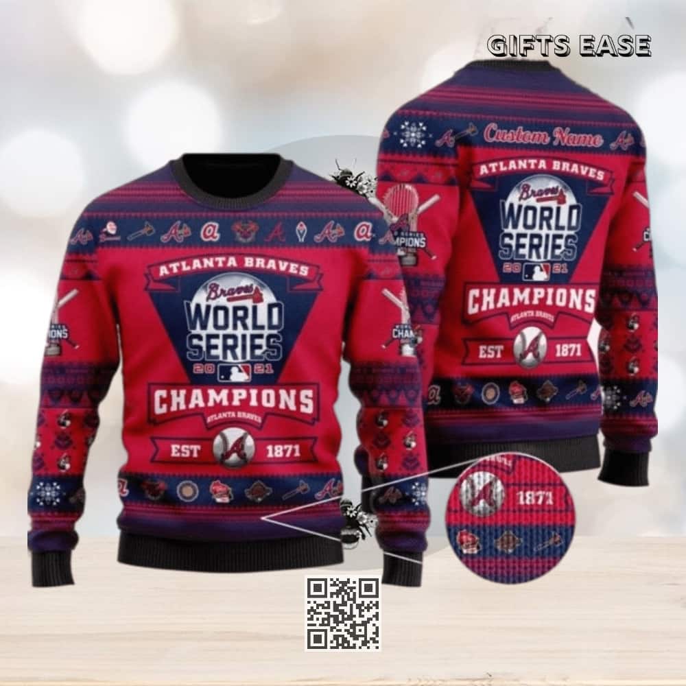 MLB Atlanta Braves Ugly Christmas Sweater Custom Name MLB Atlanta Braves Ugly Christmas Sweater Custom Name