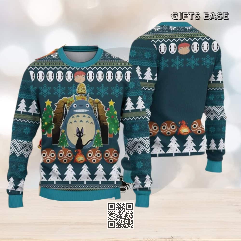 Totoro Ugly Christmas Sweater No-Face Jiji Totoro Ugly Christmas Sweater No-Face Jiji