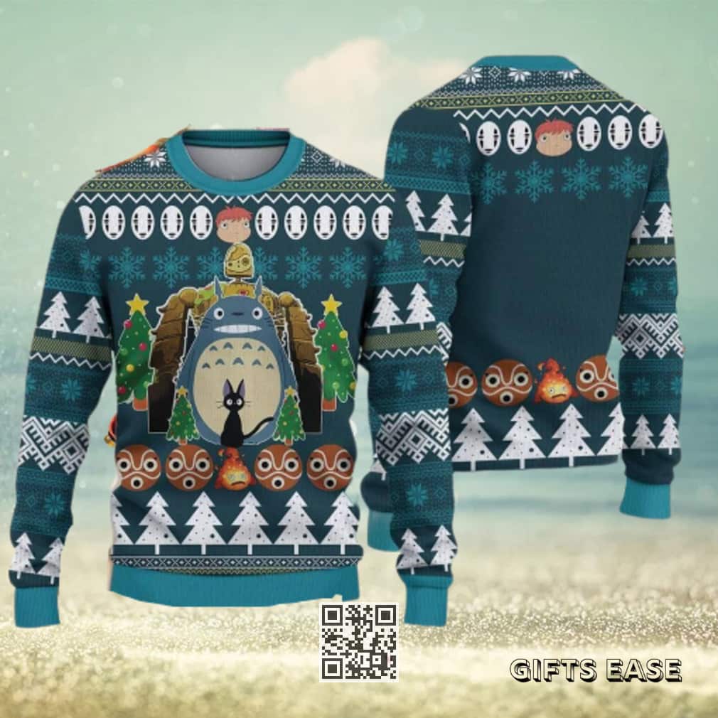 Totoro Ugly Christmas Sweater No-Face Jiji Totoro Ugly Christmas Sweater No-Face Jiji