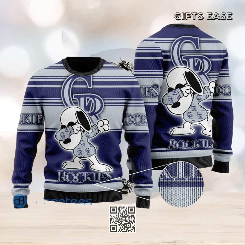 Snoopy Loves MLB Colorado Rockies Ugly Christmas Sweater Snoopy Loves MLB Colorado Rockies Ugly Christmas Sweater