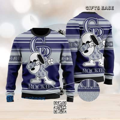 Snoopy Loves MLB Colorado Rockies Ugly Christmas Sweater