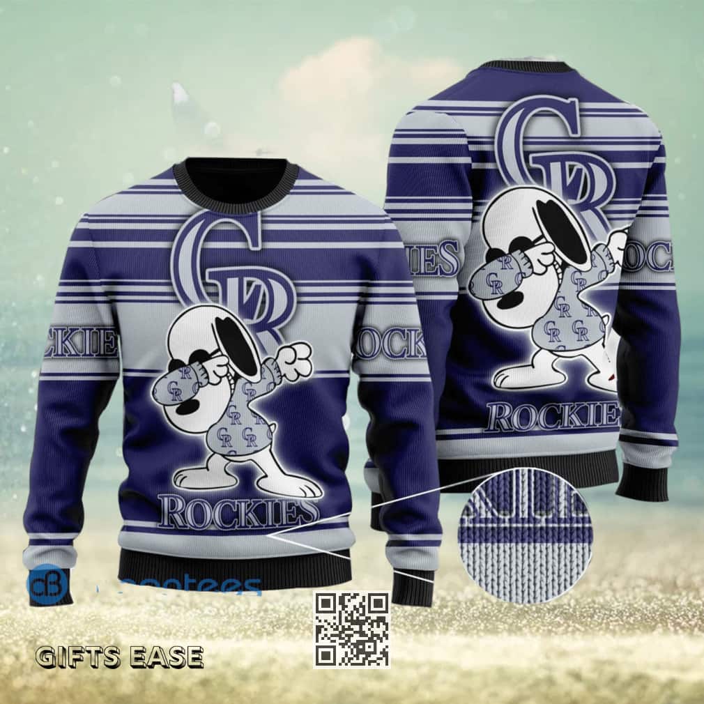 Snoopy Loves MLB Colorado Rockies Ugly Christmas Sweater Snoopy Loves MLB Colorado Rockies Ugly Christmas Sweater