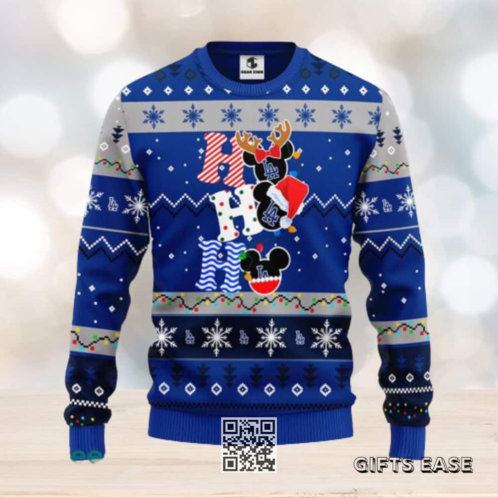 MLB Los Angeles Dodgers Ugly Christmas Sweater HoHoHo Funny Mickey MLB Los Angeles Dodgers Ugly Christmas Sweater HoHoHo Funny Mickey