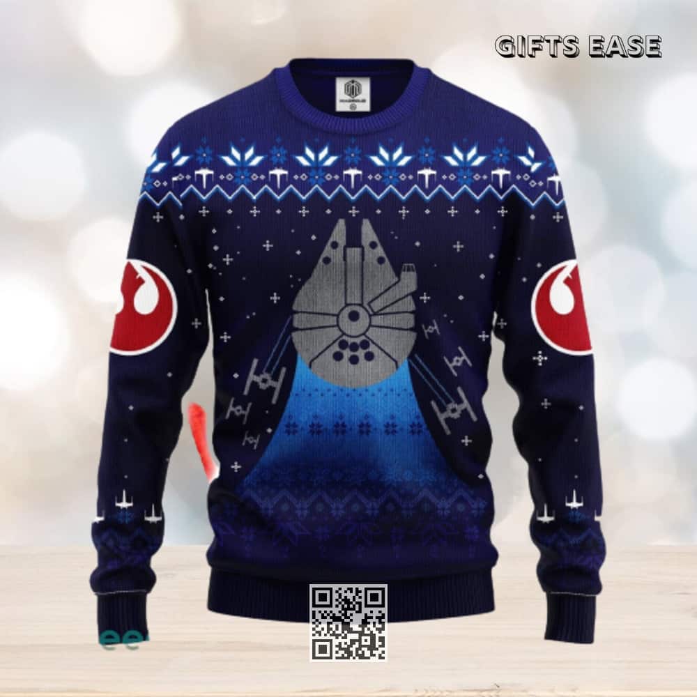 Navy Blue Star Wars Ugly Christmas Sweater Navy Blue Star Wars Ugly Christmas Sweater