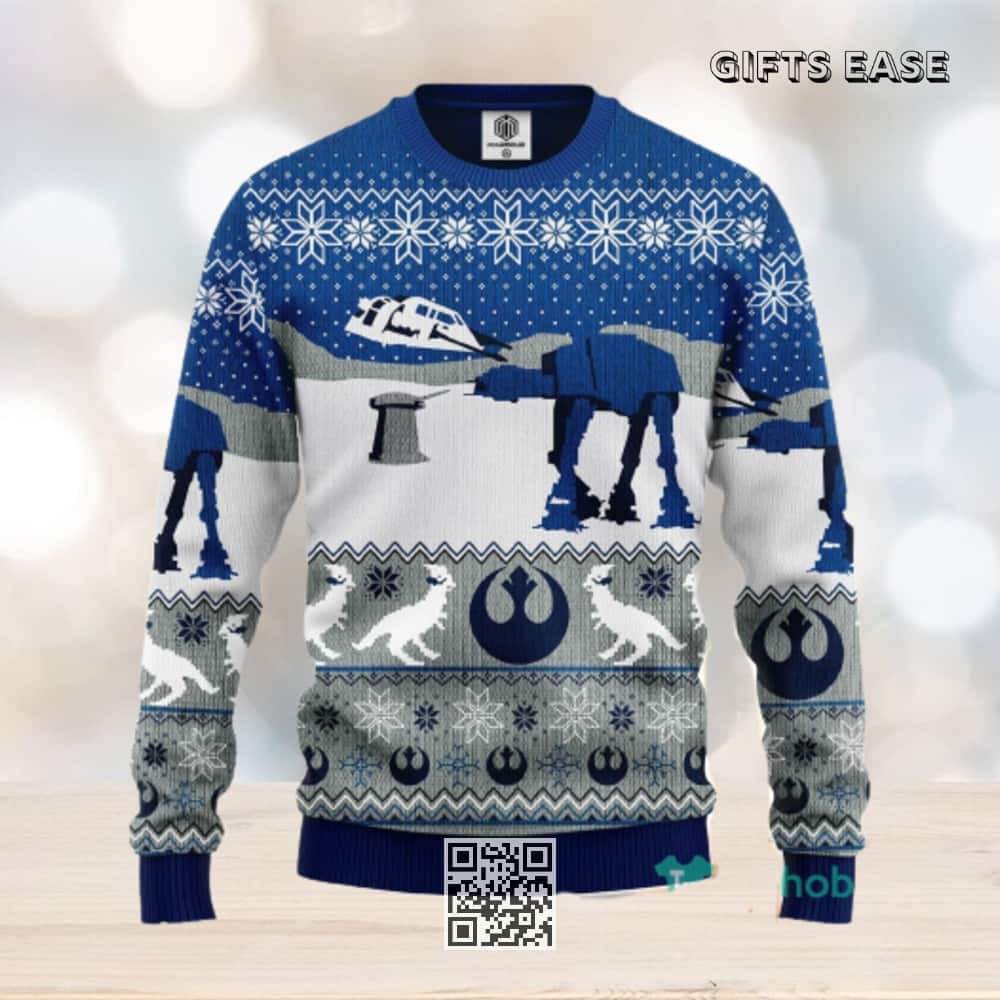 Blue Star Wars Ugly Christmas Sweater Battle Of Hoth