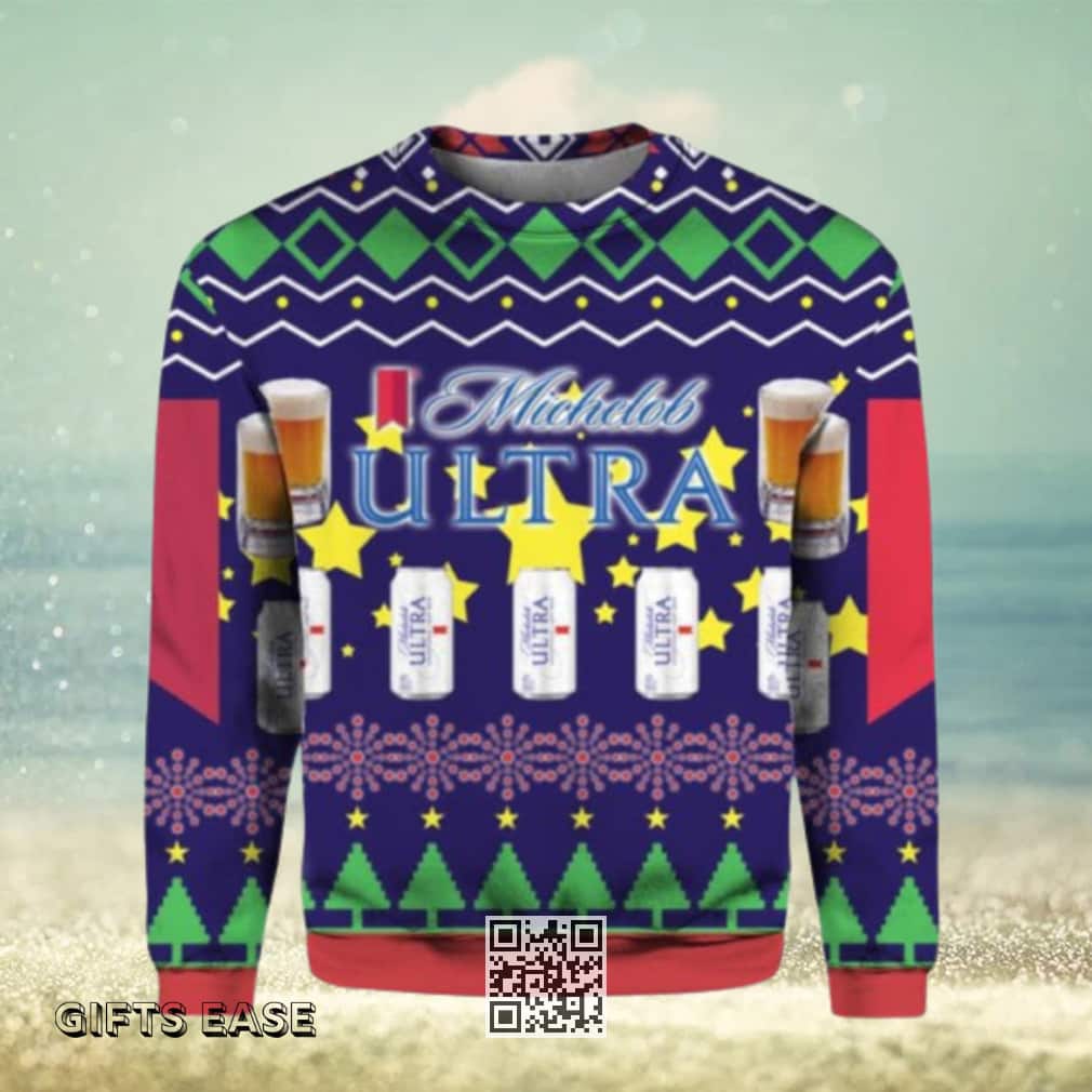 Michelob ULTRA Beer Ugly Christmas Sweater Michelob ULTRA Beer Ugly Christmas Sweater