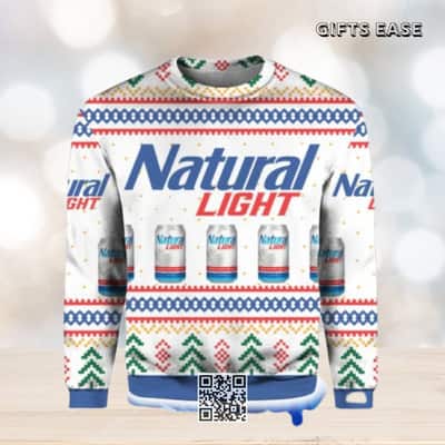 Natural Light Beer Ugly Christmas Sweater Winter Gift