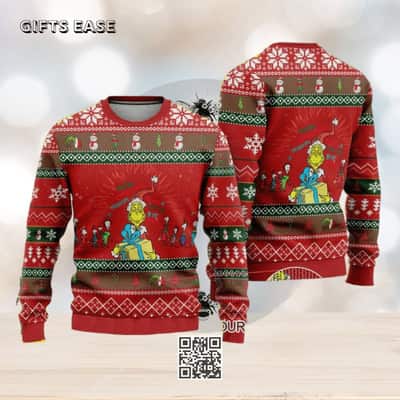 Red Grinch Ugly Christmas Sweater Red Grinch Ugly Christmas Sweater