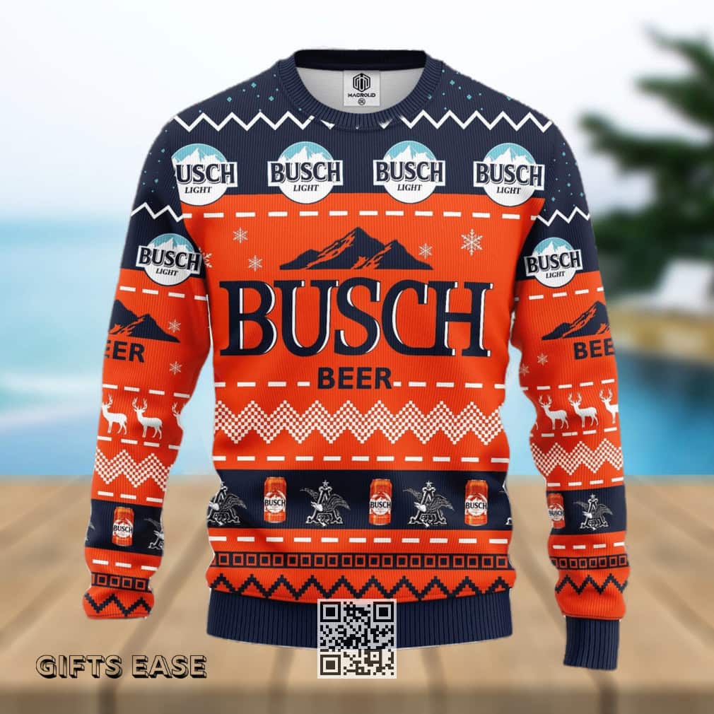 Busch Beer Ugly Christmas Sweater Xmas Gift