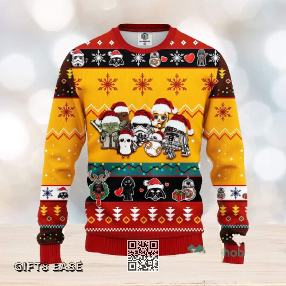 Star Wars Ugly Christmas Sweater Cute Characters Star Wars Ugly Christmas Sweater Cute Characters