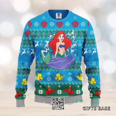 Mermaid Ugly Christmas Sweater Sea Life Pattern