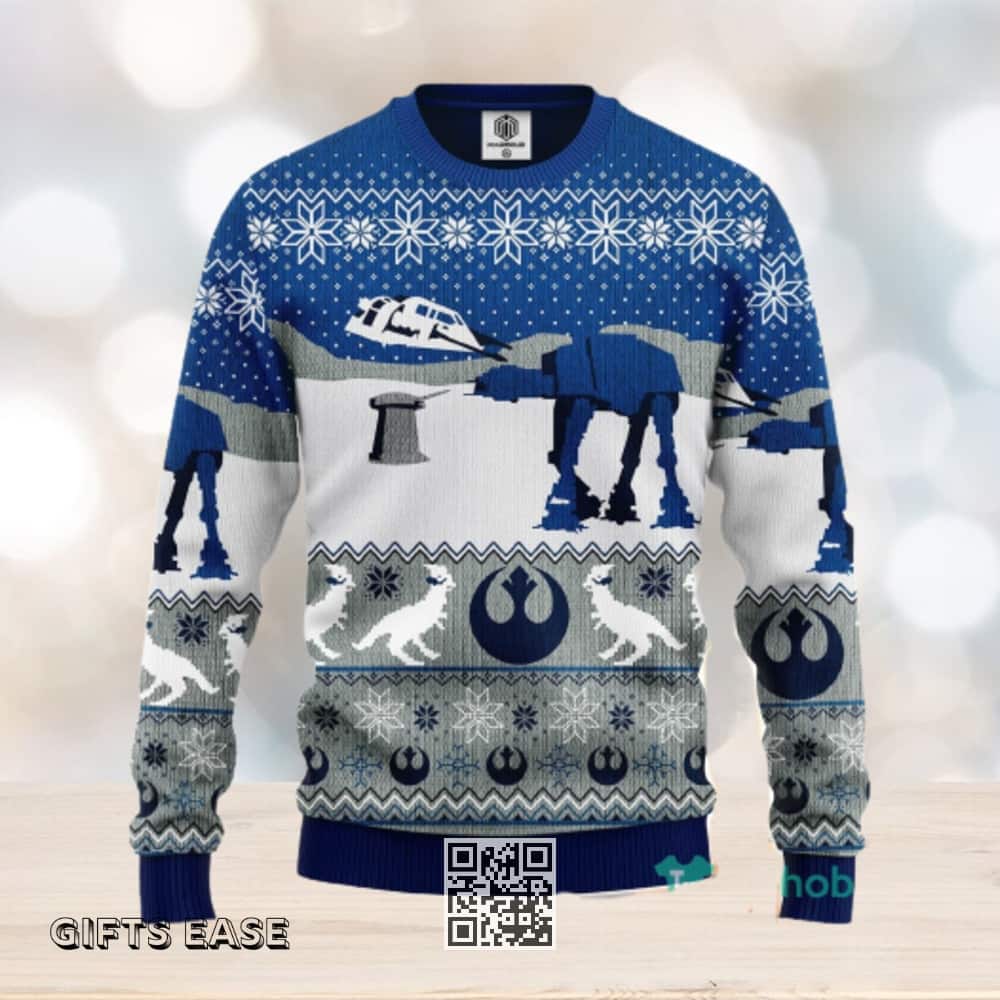 Star Wars Ugly Christmas Sweater Battle Of Hoth Snowflake Pattern