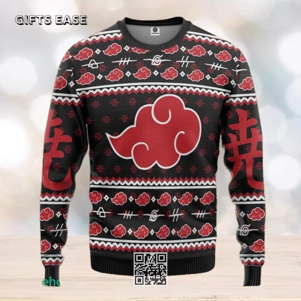 Black Akatsuki Ugly Christmas Sweater Winter Gift Black Akatsuki Ugly Christmas Sweater Winter Gift