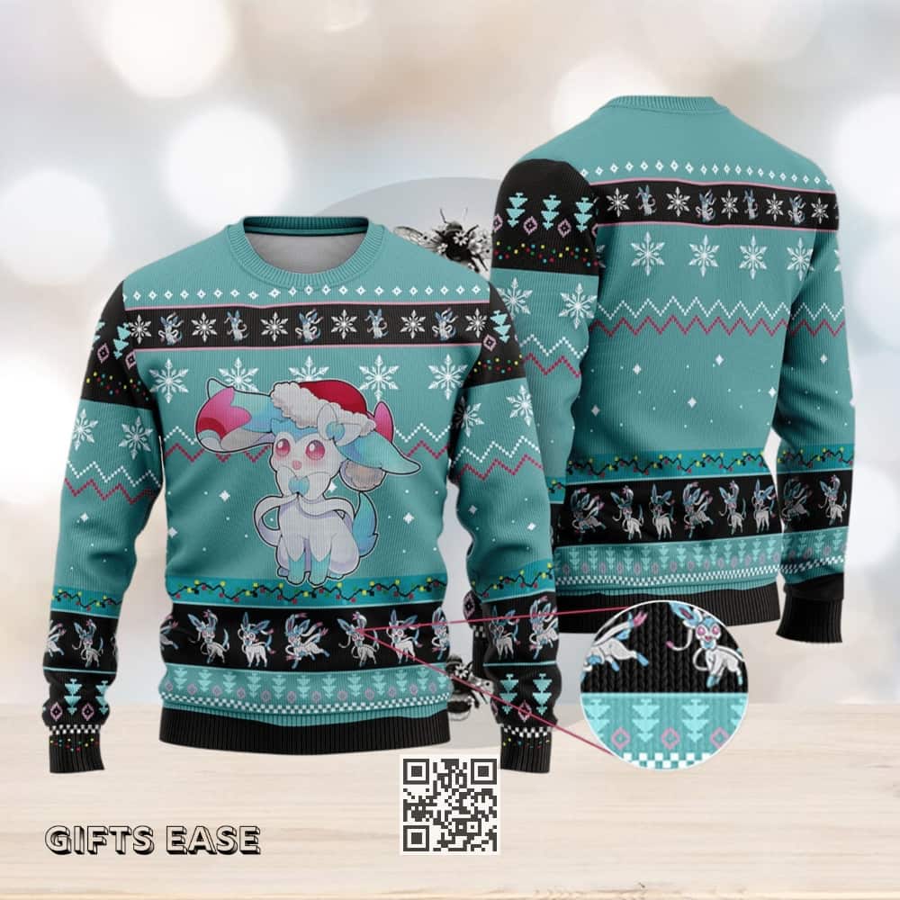 Sylveon Ugly Christmas Sweater Xmas Gift Sylveon Ugly Christmas Sweater Xmas Gift